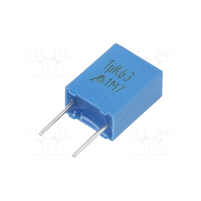 50 pcs : B32529C0105K000 - Capacitor: polyester, 1uF, 40VAC, 63VDC, 5mm, ±10%, 7.3x9.5x4.5mm