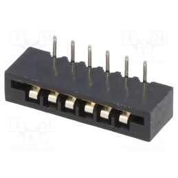 50 pcs : DS1020-06RT1D - Connector: FFC/FPC, angled 90°, PIN: 6, Non-ZIF, THT, tinned, 20mΩ