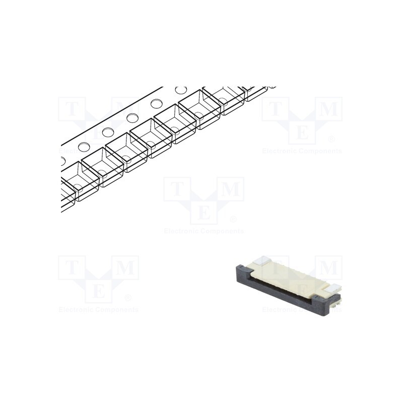 20 pcs : DS1020-07-10VBT1B-R - Connector: FFC/FPC, horizontal, PIN: 10, ZIF, SMT, tinned, 30mΩ, 1mm
