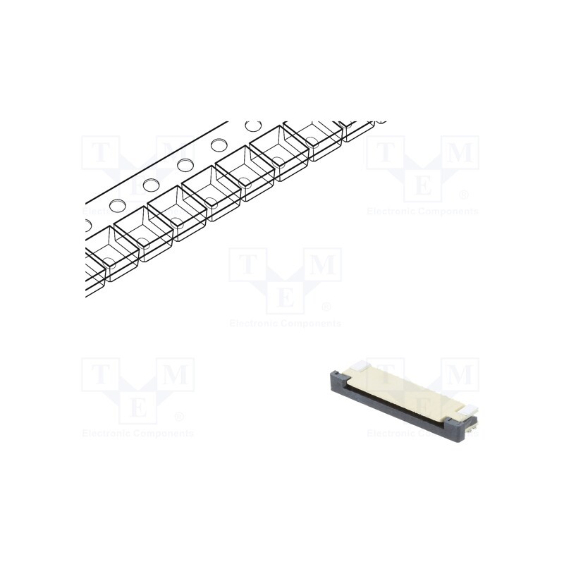 20 pcs : DS1020-07-14VBT1B-R - Connector: FFC/FPC, horizontal, PIN: 14, ZIF, SMT, tinned, 30mΩ, 1mm