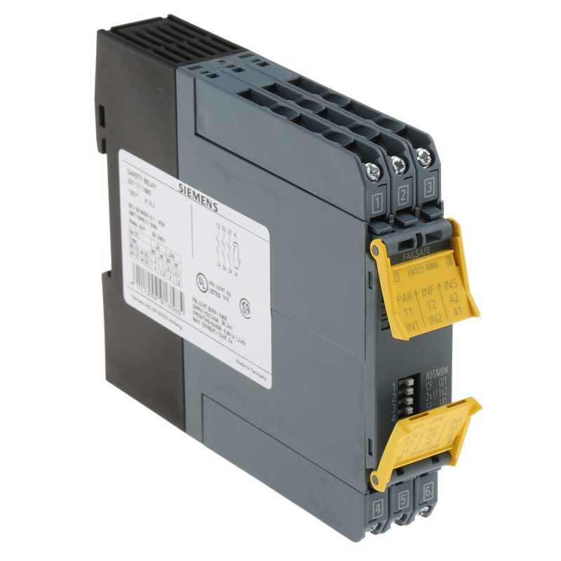 1 pcs - Siemens Single-Channel Safety Relay, 24V dc, 4 Safety Contacts