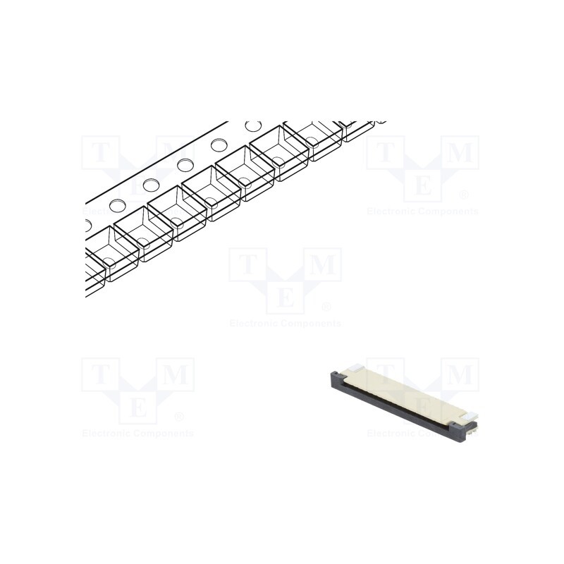 20 pcs : DS1020-07-20VBT1B-R - Connector: FFC/FPC, horizontal, PIN: 20, ZIF, SMT, tinned, 30mΩ, 1mm