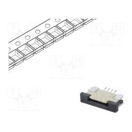 20 pcs : DS1020-07-4VBT1A-R - Connector: FFC/FPC, horizontal, PIN: 4, ZIF, SMT, tinned, 30mΩ, 1mm