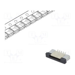 20 pcs : DS1020-08-10VBT11-R - Connector: FFC/FPC, vertical, PIN: 10, ZIF, SMT, 500mA, tinned, 30mΩ