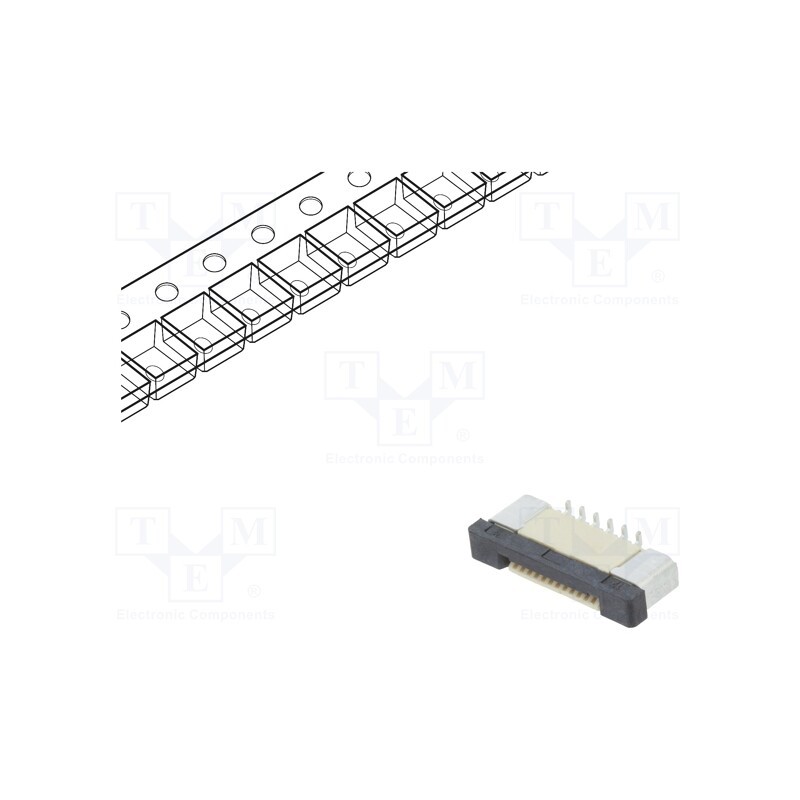 20 pcs : DS1020-08-12VBT11-R - Connector: FFC/FPC, vertical, PIN: 12, ZIF, SMT, 500mA, tinned, 30mΩ