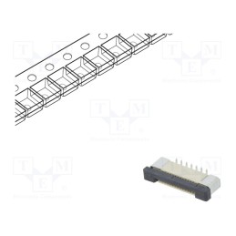 20 pcs : DS1020-08-14VBT11-R - Connector: FFC/FPC, vertical, PIN: 14, ZIF, SMT, 500mA, tinned, 30mΩ
