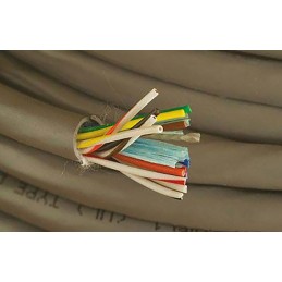 1 Reel of 50 M - Alpha Wire Multicore Data Cable, 0.23 mm², 15 Cores, 24 AWG, Unscreened, 50m, Grey Sheath