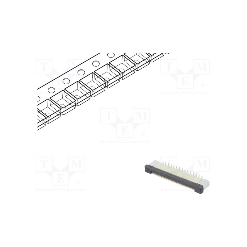 20 pcs : DS1020-08-30VBT11-R - Connector: FFC/FPC, vertical, PIN: 30, ZIF, SMT, 500mA, tinned, 30mΩ