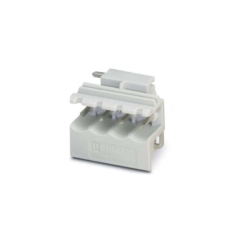 200 pcs - Phoenix Contact 5mm Pitch 4 Way Right Angle Pluggable Terminal Block, Header