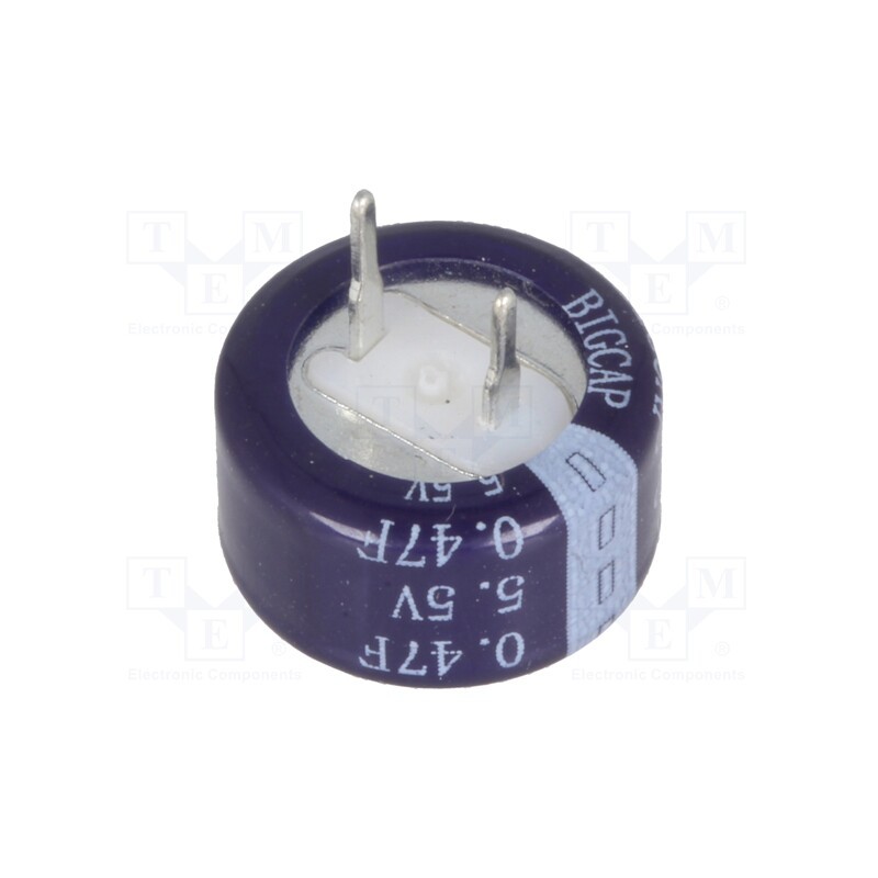 10 pcs : BCE005R5C474FS - Supercapacitor, THT, 0.47F, 5.5VDC, ±20%, Ø13.5x7.3mm, -25÷70°C