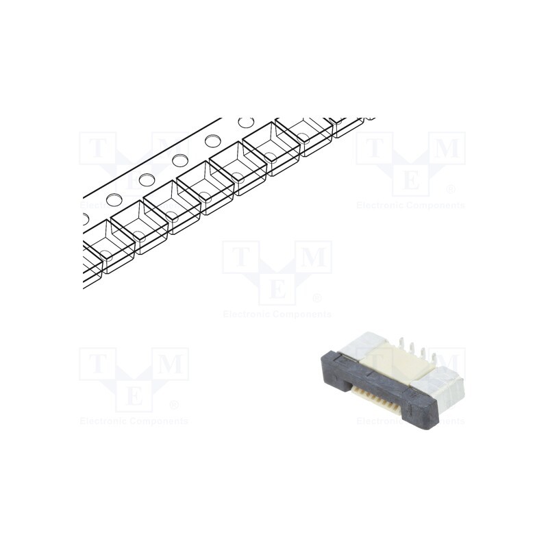 20 pcs : DS1020-08-8VBT11-R - Connector: FFC/FPC, vertical, PIN: 8, ZIF, SMT, 500mA, tinned, 30mΩ