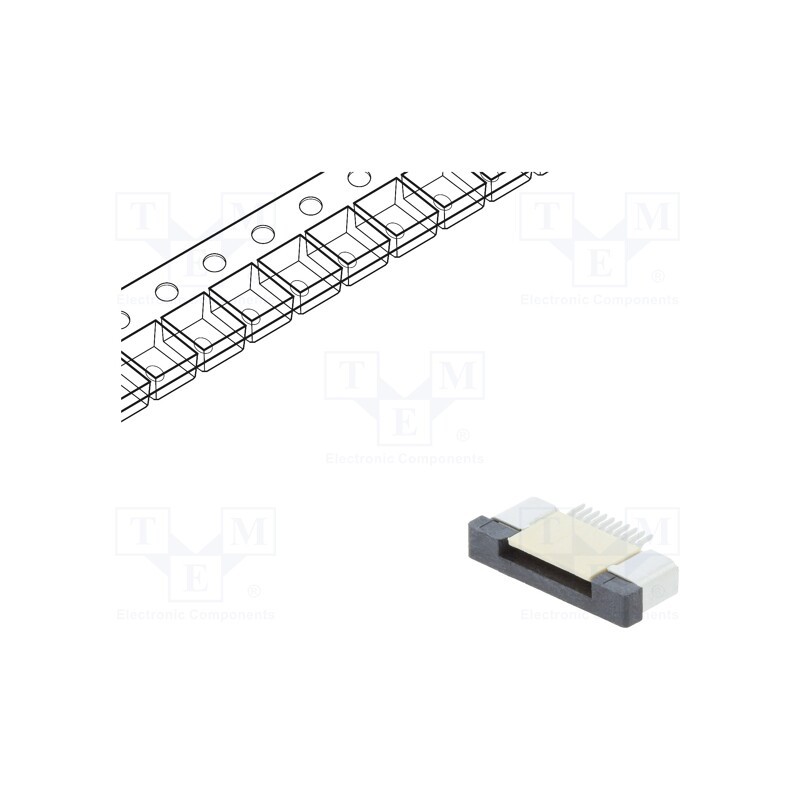 20 pcs : DS1020-09-10VBT1A-R - Connector: FFC/FPC, horizontal, PIN: 10, ZIF, SMT, 500mA, tinned