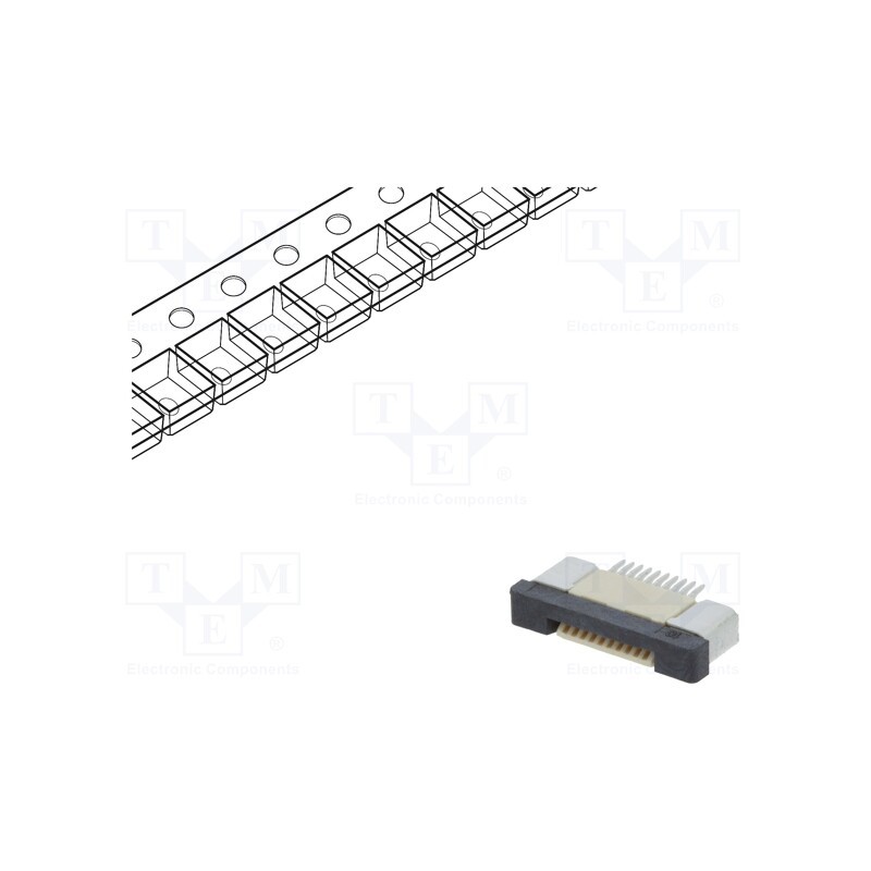 20 pcs : DS1020-09-10VBT1B-R - Connector: FFC/FPC, horizontal, PIN: 10, ZIF, SMT, 500mA, tinned