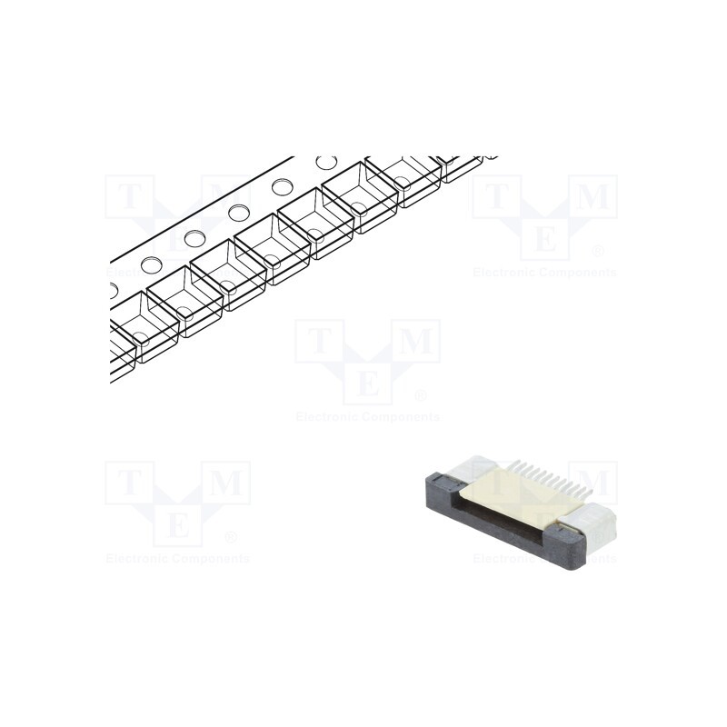 20 pcs : DS1020-09-12VBT1A-R - Connector: FFC/FPC, horizontal, PIN: 12, ZIF, SMT, 500mA, tinned