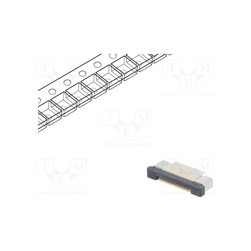 20 pcs : DS1020-09-14VBT1B-R - Connector: FFC/FPC, horizontal, PIN: 14, ZIF, SMT, 500mA, tinned