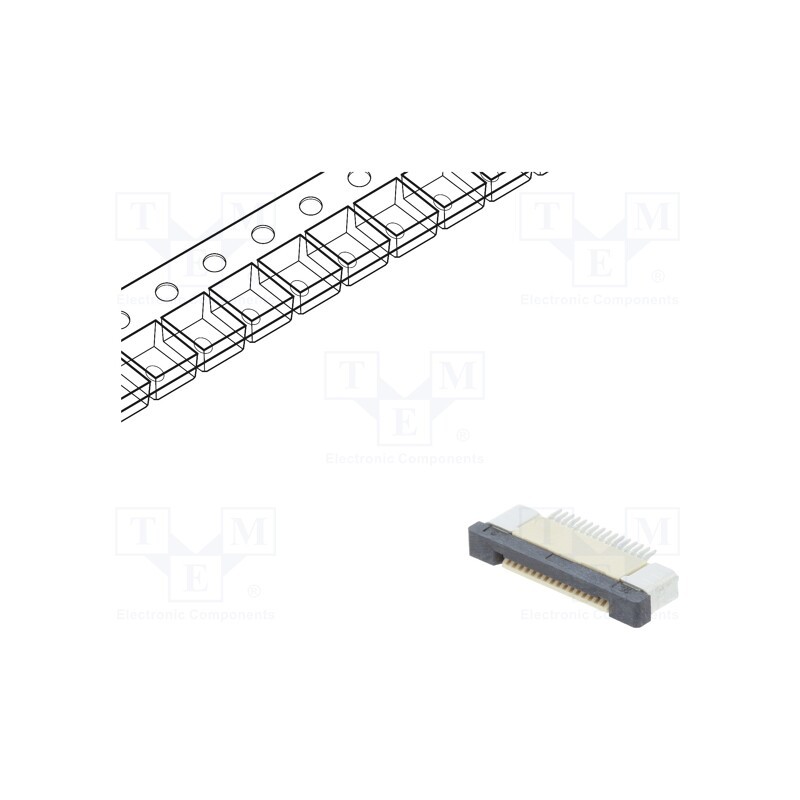 20 pcs : DS1020-09-16VBT1B-R - Connector: FFC/FPC, horizontal, PIN: 16, ZIF, SMT, 500mA, tinned