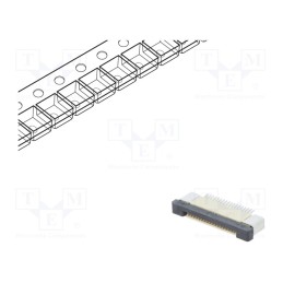 20 pcs : DS1020-09-18VBT1B-R - Connector: FFC/FPC, horizontal, PIN: 18, ZIF, SMT, 500mA, tinned