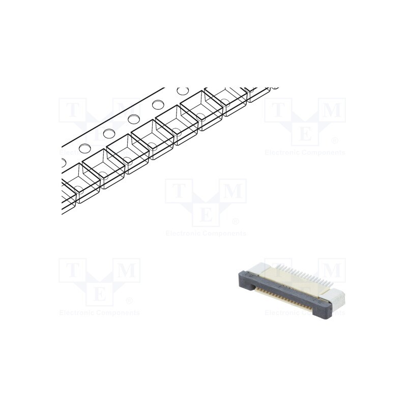 20 pcs : DS1020-09-18VBT1B-R - Connector: FFC/FPC, horizontal, PIN: 18, ZIF, SMT, 500mA, tinned