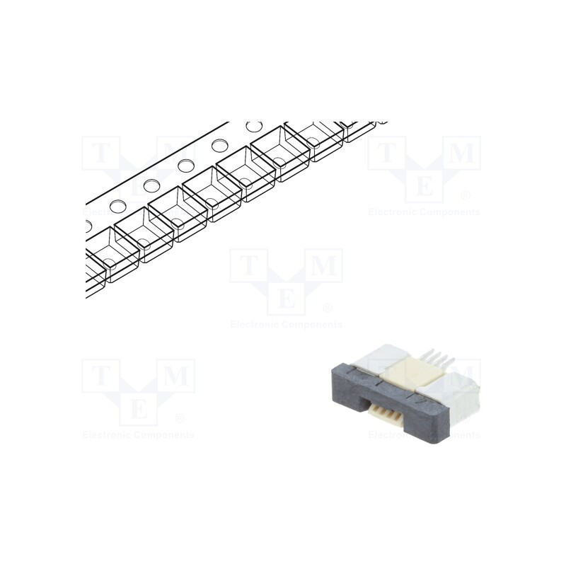 20 pcs : DS1020-09-4VBT1B-R - Connector: FFC/FPC, horizontal, PIN: 4, ZIF, SMT, 500mA, tinned, 30mΩ