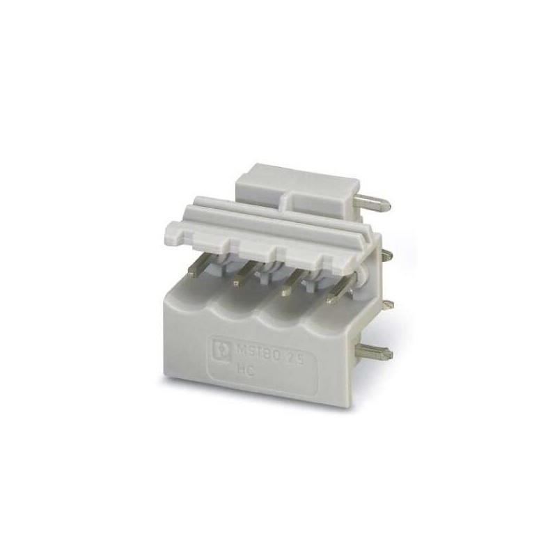 200 pcs - Phoenix Contact 5mm Pitch 4 Way Right Angle Pluggable Terminal Block, Header