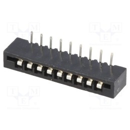 50 pcs : DS1020-09RT1D - Connector: FFC/FPC, angled 90°, PIN: 9, Non-ZIF, THT, tinned, 20mΩ