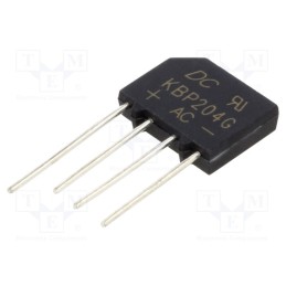 20 pcs : KBP204G - Bridge rectifier: single-phase, Urmax: 400V, If: 2A, Ifsm: 60A, flat
