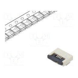 20 pcs : DS1020-11-4VBT1-R - Connector: FFC/FPC, horizontal, PIN: 4, ZIF, SMT, 500mA, tinned, 30mΩ