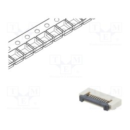 20 pcs : DS1020-12-10VBT1A-R - Connector: FFC/FPC, horizontal, PIN: 10, ZIF, SMT, 500mA, tinned