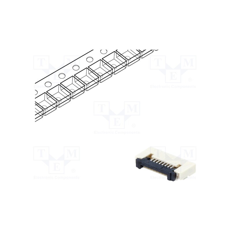 20 pcs : DS1020-12-8VBT1A-R - Connector: FFC/FPC, horizontal, PIN: 8, ZIF, SMT, 500mA, tinned, 30mΩ