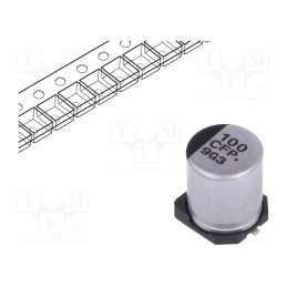 50 pcs : EEEFPC101XAP - Capacitor: electrolytic, low ESR, SMD, 100uF, 16VDC, Ø6.3x7.7mm
