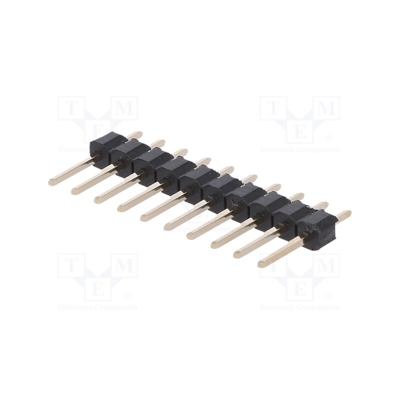 50 pcs : DS1021-1*10SF11-B - Pin header, pin strips, male, PIN: 10, straight, 2.54mm, THT, 1x10