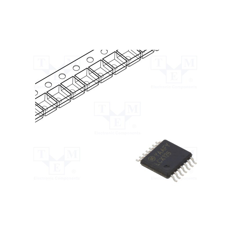 10 pcs : 74LCX126MTCX - IC: digital, buffer,non-inverting, Ch: 4, SMD, TSSOP14, LCX