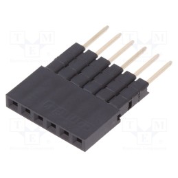 10 pcs : DS1023-05-1*106B8-A16.0/B6.8 - Socket, pin strips, female, PIN: 6, straight, 2.54mm, THT, 1x6, L16mm