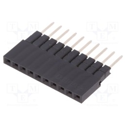 10 pcs : DS1023-05-1*10B81 - Socket, pin strips, female, PIN: 10, straight, 2.54mm, THT, 1x10