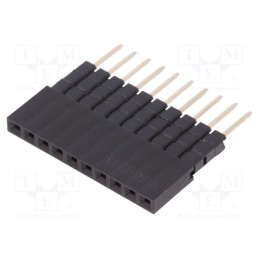 10 pcs : DS1023-05-1*10B8-A16.0/B6.8 - Socket, pin strips, female, PIN: 10, straight, 2.54mm, THT, 1x10