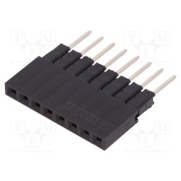 10 pcs : DS1023-05-1*68B81 - Socket, pin strips, female, PIN: 8, straight, 2.54mm, THT, 1x8, 3A