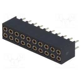 10 pcs : DS1023-07-2*10V8 - Socket, pin strips, female, PIN: 20, straight, 2.54mm, THT, 2x10