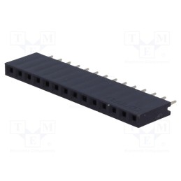 50 pcs : DS1023-1*14S21 - Socket, pin strips, female, PIN: 14, straight, 2.54mm, THT, 1x14