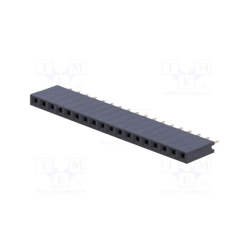 10 pcs : DS1023-1*18S21 - Socket, pin strips, female, PIN: 18, straight, 2.54mm, THT, 1x18