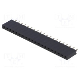 10 pcs : DS1023-1*20S21 - Socket, pin strips, female, PIN: 20, straight, 2.54mm, THT, 1x20