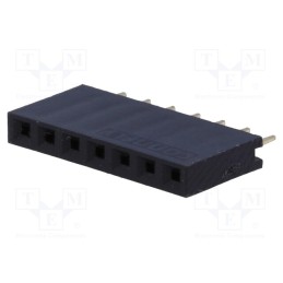 50 pcs : DS1023-1*7S21 - Socket, pin strips, female, PIN: 7, straight, 2.54mm, THT, 1x7, 3A