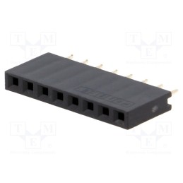 50 pcs : DS1023-1*8S21 - Socket, pin strips, female, PIN: 8, straight, 2.54mm, THT, 1x8, 3A