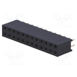 10 pcs : DS1023-2*12S21 - Socket, pin strips, female, PIN: 24, straight, 2.54mm, THT, 2x12