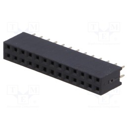 10 pcs : DS1023-2*13S21 - Socket, pin strips, female, PIN: 26, straight, 2.54mm, THT, 2x13