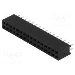 10 pcs : DS1023-2*16S21 - Socket, pin strips, female, PIN: 32, straight, 2.54mm, THT, 2x16