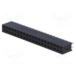 10 pcs : DS1023-2*20S21 - Socket, pin strips, female, PIN: 40, straight, 2.54mm, THT, 2x20