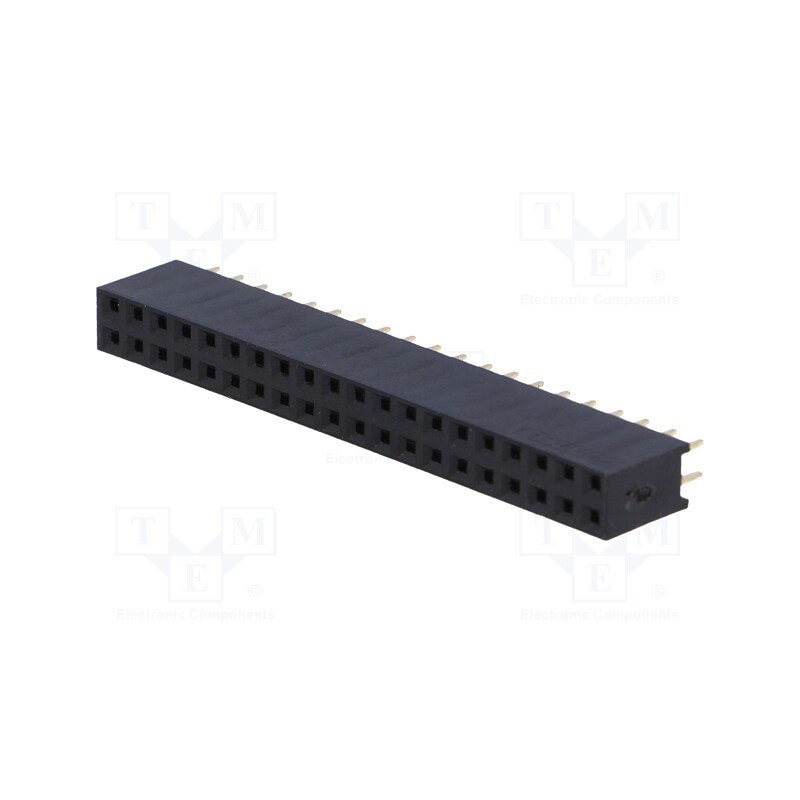 10 pcs : DS1023-2*20S21 - Socket, pin strips, female, PIN: 40, straight, 2.54mm, THT, 2x20