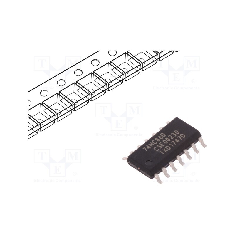 10 pcs : 74HC86D,653 - IC: digital, XOR, Ch: 4, IN: 2, CMOS, SMD, SO14, 2÷6VDC, -40÷125°C, HC
