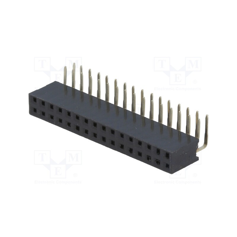 10 pcs : DS1024-2*16R0 - Socket, pin strips, female, PIN: 32, angled 90°, 2.54mm, THT, 2x16