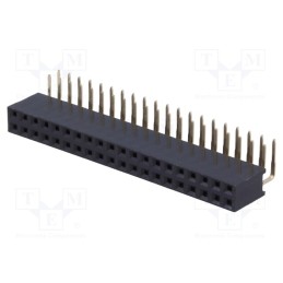 10 pcs : DS1024-2*20R0 - Socket, pin strips, female, PIN: 40, angled 90°, 2.54mm, THT, 2x20